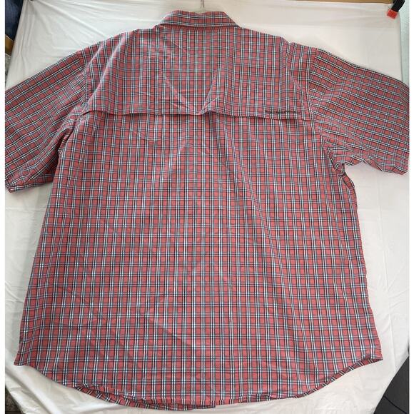 Worldwide Sportsman Mens 2XL Fishing Shirt Vented Salmon Short Sleeve Button Up - Picture 8 of 9